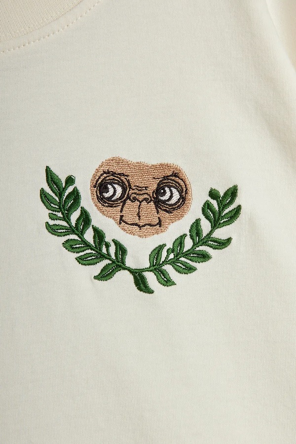 Дитяча бавовняна футболка Mini Rodini E.T. колір білий фото 2