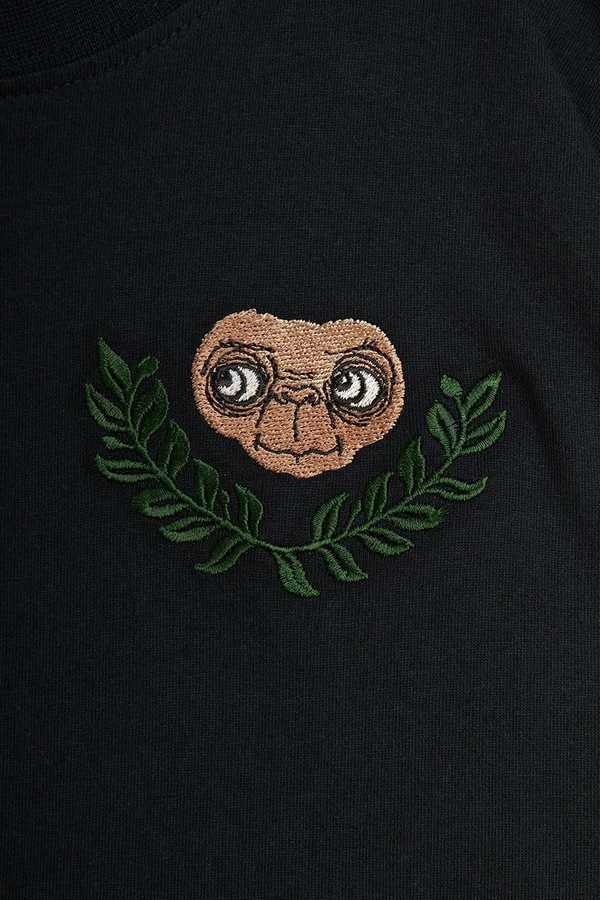 Дитяча бавовняна футболка Mini Rodini E.T. колір чорний фото 2
