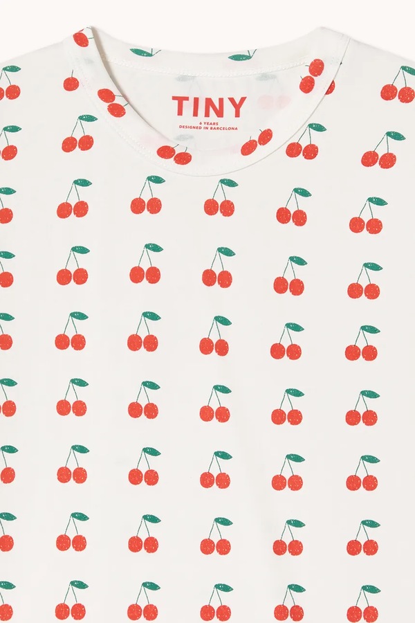 Дитяча бавовняна футболка Tinycottons CHERRIES KNITTED TEE колір білий фото 3