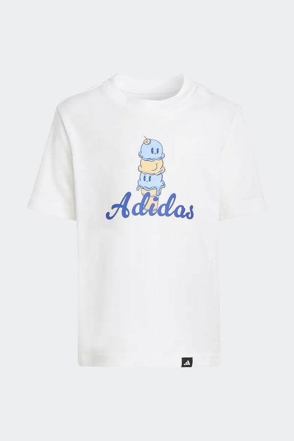 Дитяча бавовняна футболка adidas колір білий