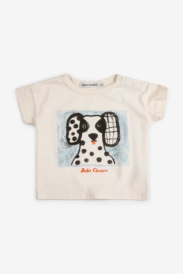Хлопковая футболка для младенцев Bobo Choses Van Dog цвет белый