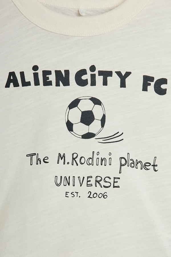 Футболка дитяча бавовняна Mini Rodini Alien City FC колір бежевий фото 2
