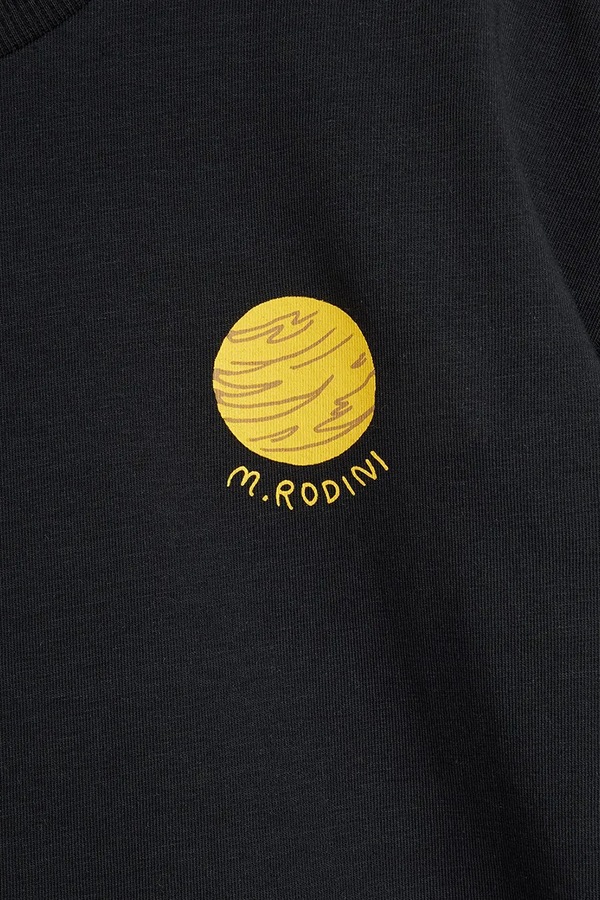 Футболка дитяча з бавовною Mini Rodini Planet колір чорний фото 3