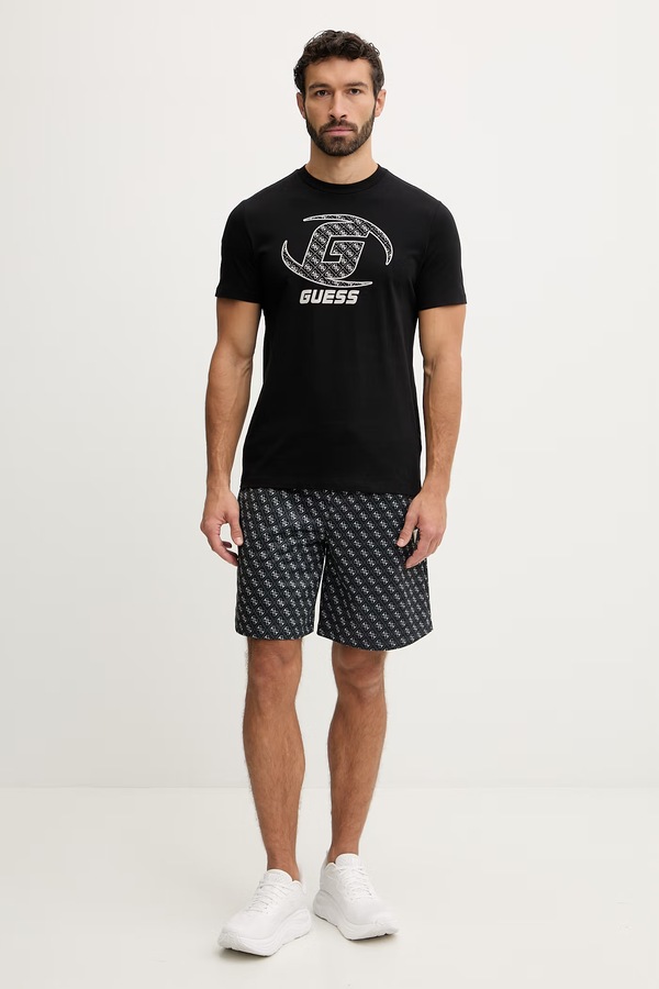 Бавовняна футболка Guess KELE колір чорний фото 2