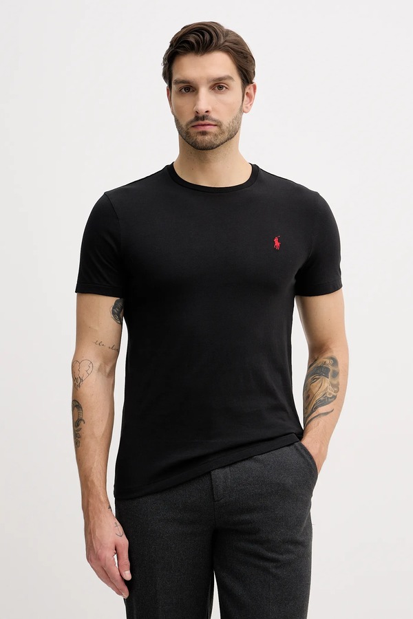 Хлопковая футболка Polo Ralph Lauren 2-pack цвет черный