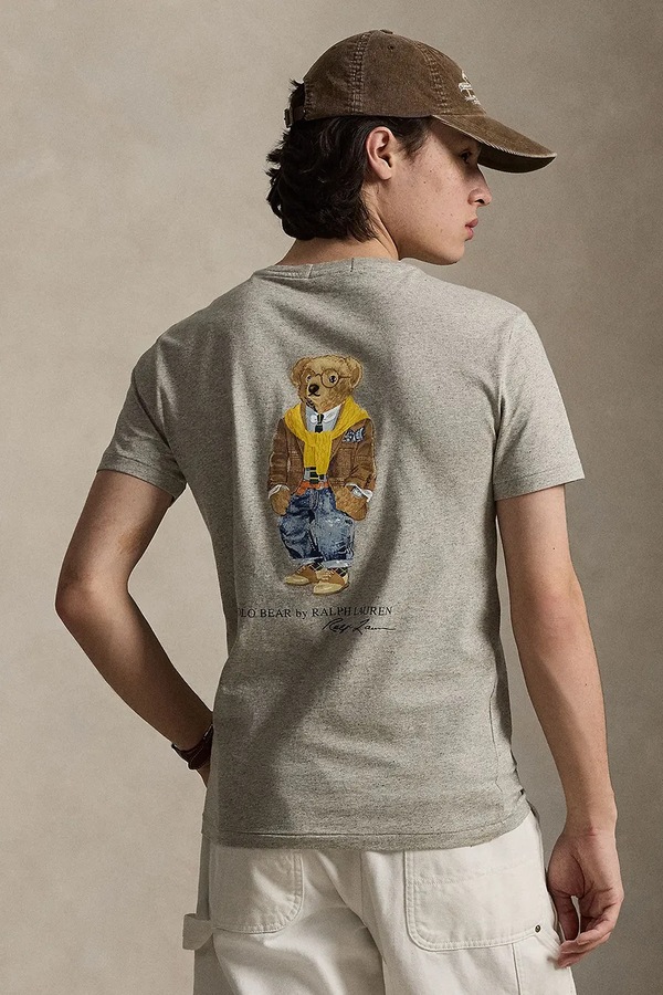 Хлопковая футболка Polo Ralph Lauren цвет серый