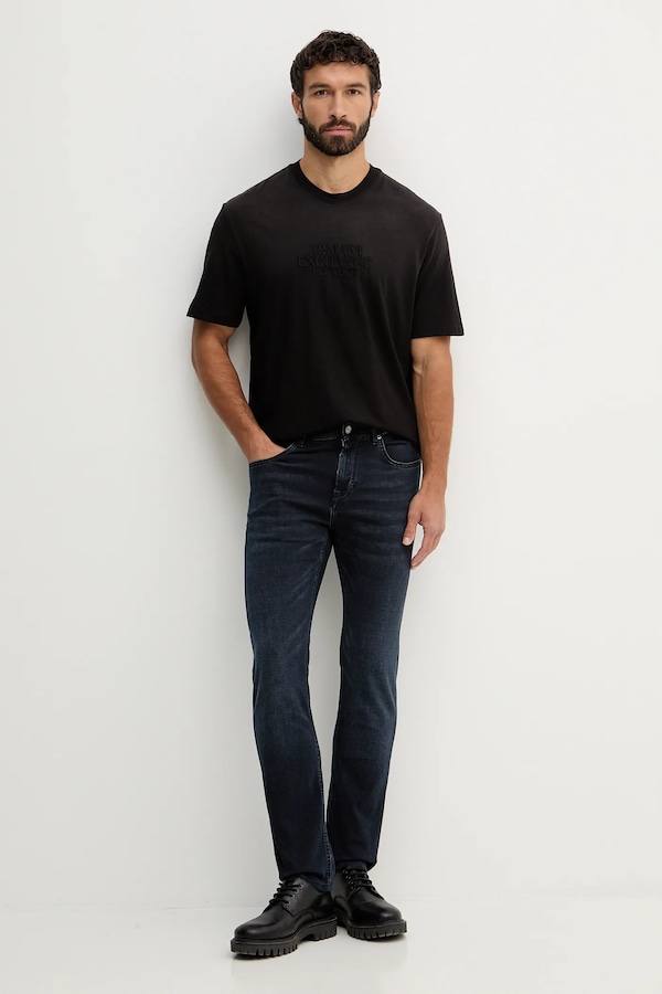 Бавовняна футболка Armani Exchange колір чорний фото 2