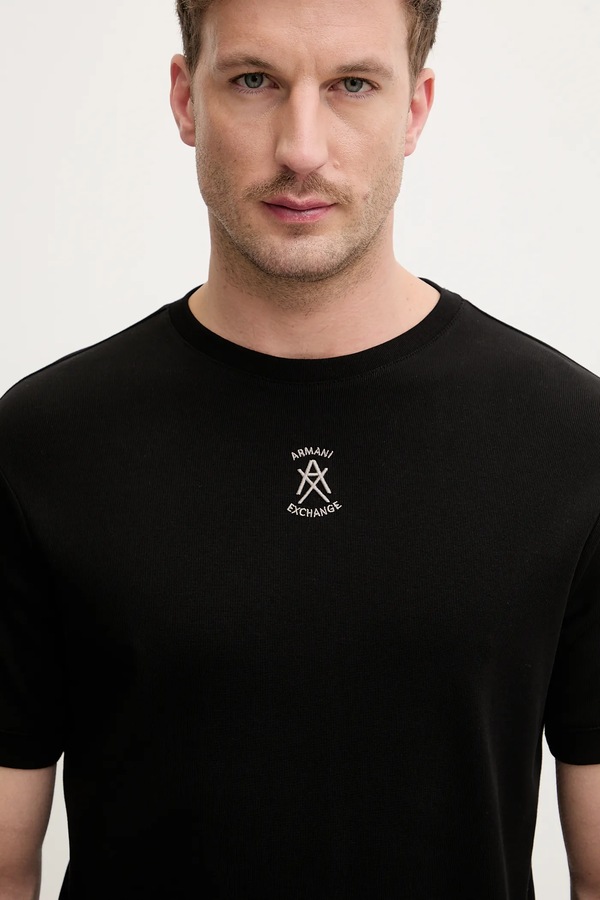 Бавовняна футболка Armani Exchange колір чорний фото 4