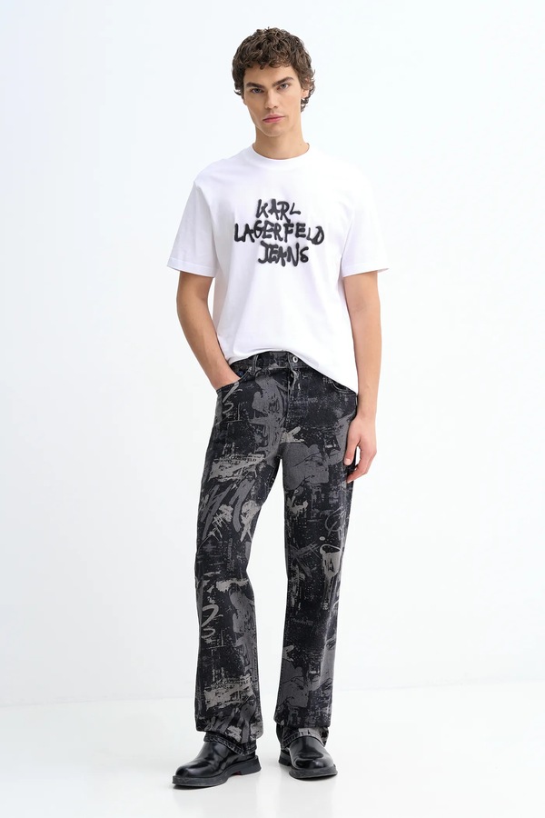 Хлопковая футболка Karl Lagerfeld Jeans цвет белый