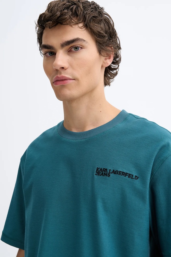 Бавовняна футболка Karl Lagerfeld Jeans колір зелений фото 4