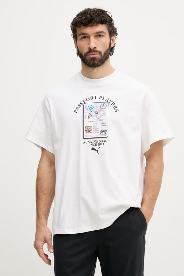Футболка мужская хлопковая Puma ATW Dylan Tee цвет бежевый