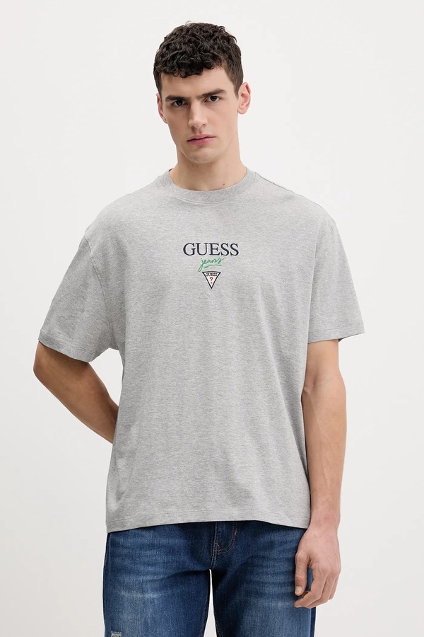 Футболка оверсайз чоловіча бавовняна Guess Jeans колір сірий