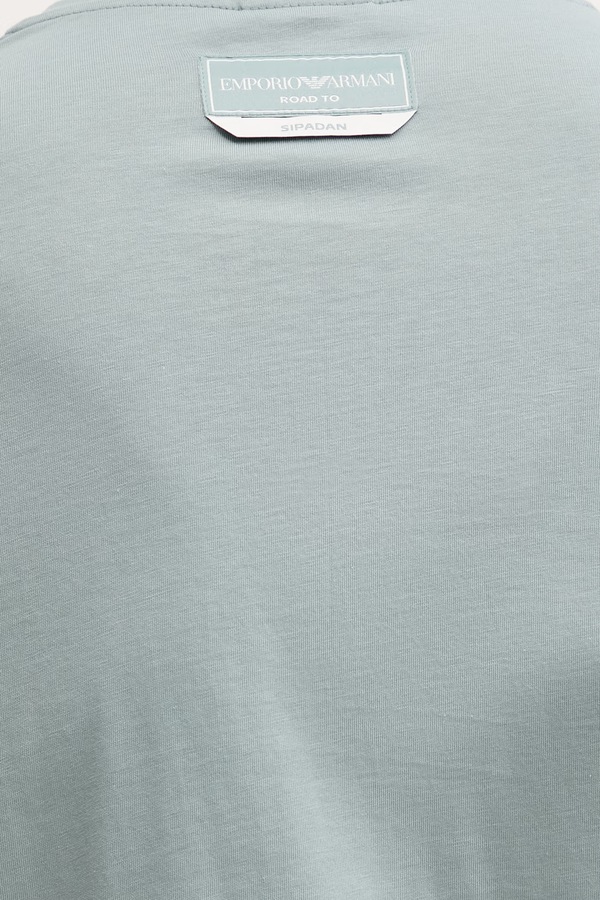 Футболка чоловіча бавовняна Emporio Armani Underwear колір бірюзовий фото 4