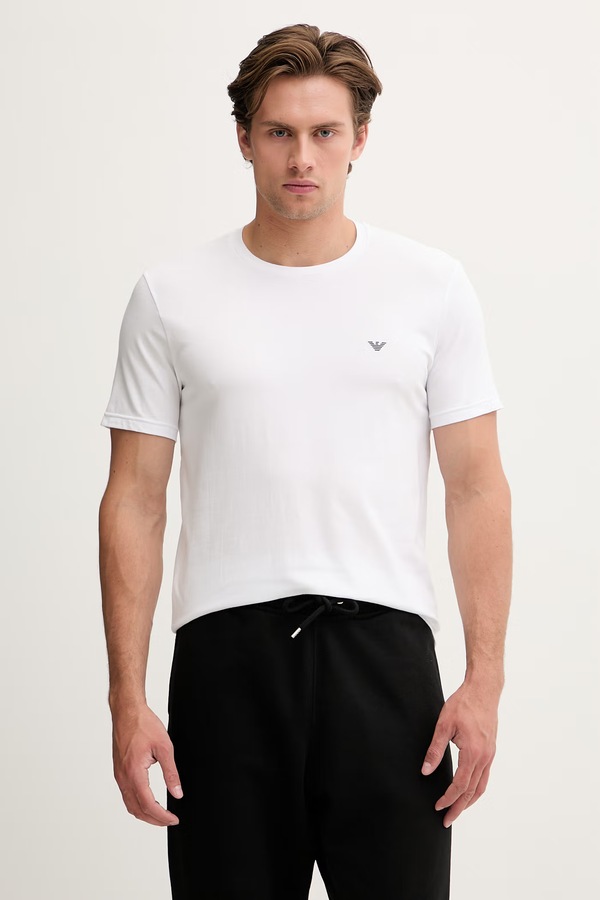 Футболка basic мужская хлопковая с эластаном 2 шт. Emporio Armani Underwear цвет темно-синий