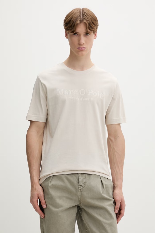 Футболка чоловіча бавовняна Marc O'Polo колір бежевий