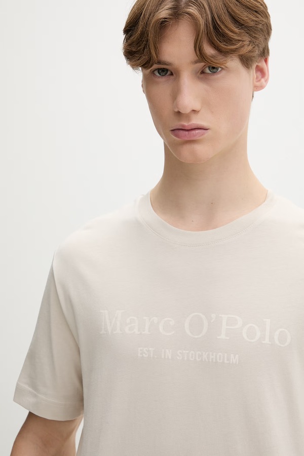 Футболка чоловіча бавовняна Marc O'Polo колір бежевий фото 4