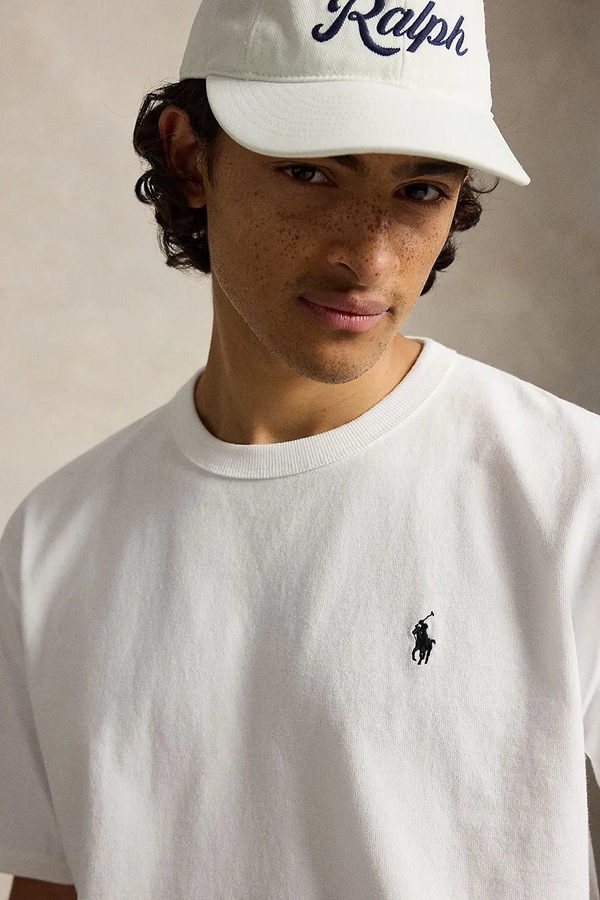 Футболка оверсайз чоловіча бавовняна Polo Ralph Lauren колір білий фото 4
