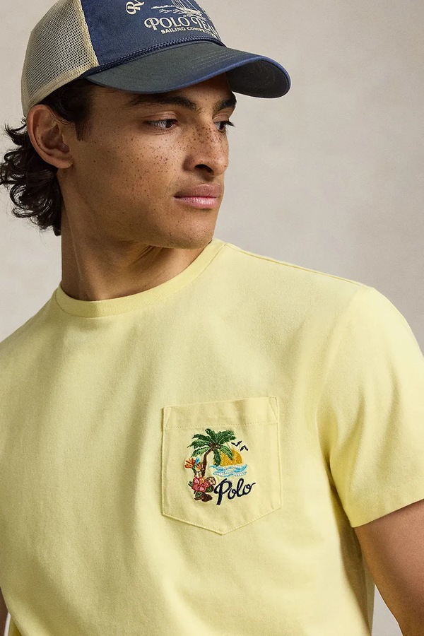 Футболка чоловіча бавовняна Polo Ralph Lauren колір жовтий фото 4