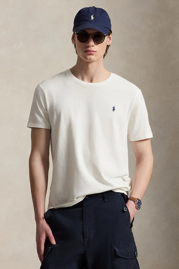 Бавовняна футболка Polo Ralph Lauren колір бежевий