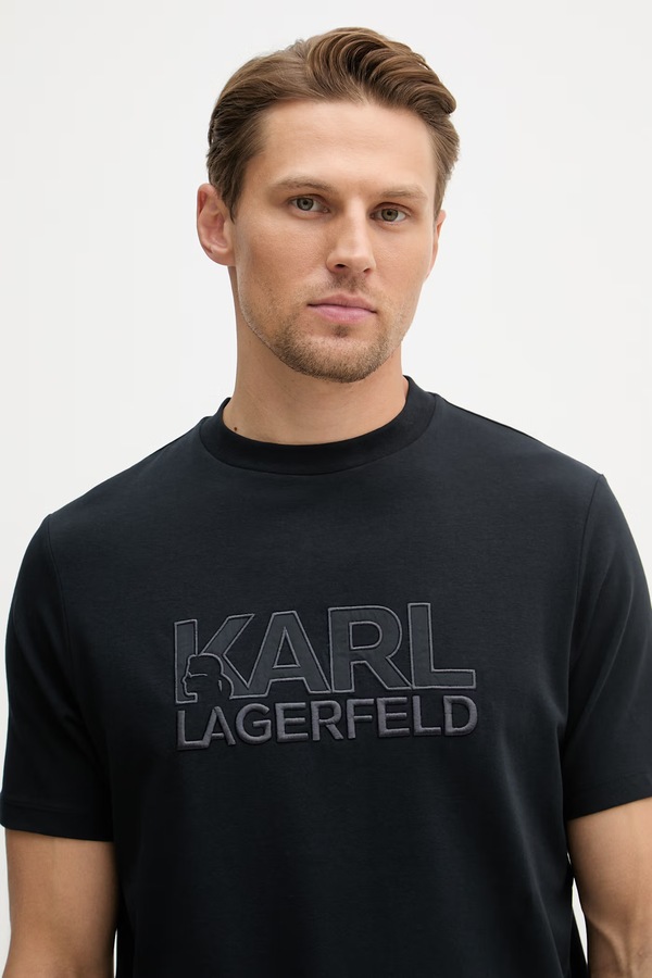 Футболка Karl Lagerfeld колір синій фото 4
