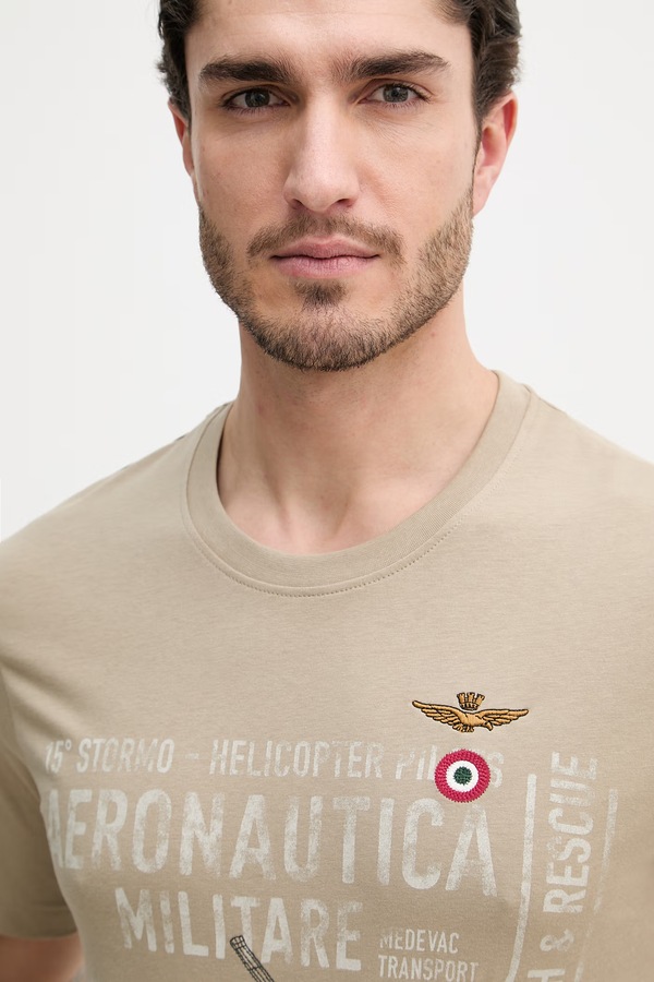 Бавовняна футболка Aeronautica Militare колір зелений фото 4