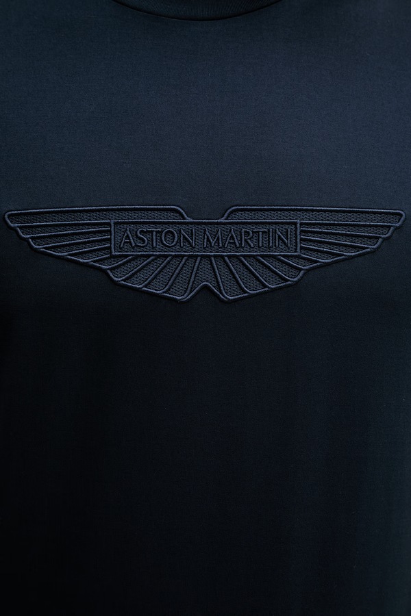 Футболка чоловіча бавовняна BOSS X ASTON MARTIN колір темно-синій фото 4