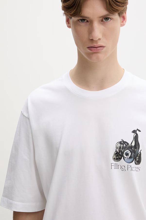 Футболка чоловіча бавовняна Filling Pieces Chrome Fruit колір білий фото 4