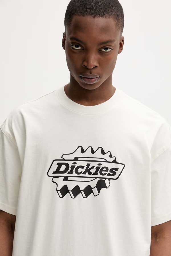 Футболка чоловіча бавовняна Dickies колір бежевий фото 4
