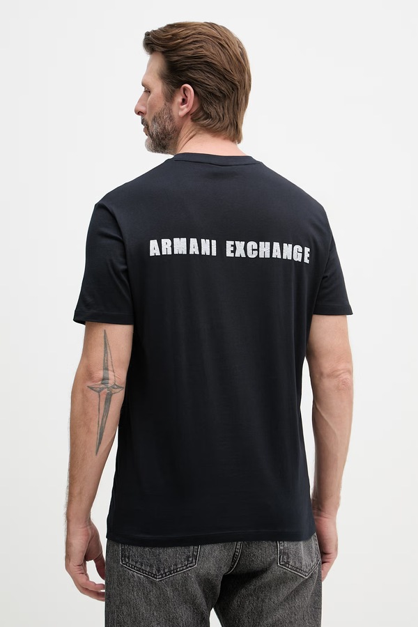 Футболка чоловіча бавовняна Armani Exchange колір темно-синій