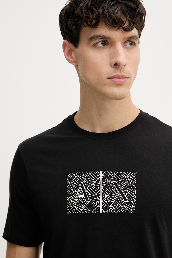 Футболка чоловіча бавовняна Armani Exchange колір чорний фото 4