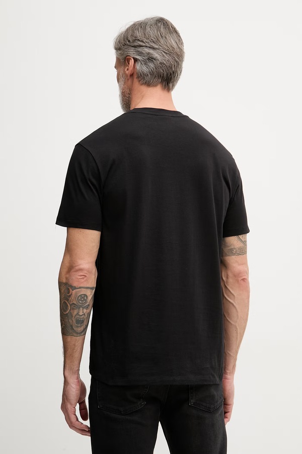 Футболка basic мужская хлопковая Armani Exchange цвет черный фото 2
