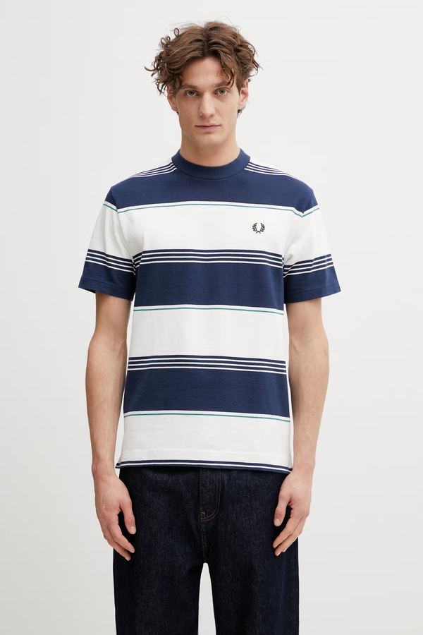 Бавовняна футболка Fred Perry колір синій
