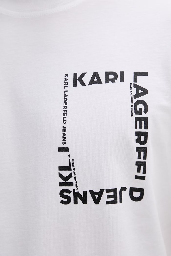 Футболка чоловіча бавовняна Karl Lagerfeld Jeans колір білий фото 2