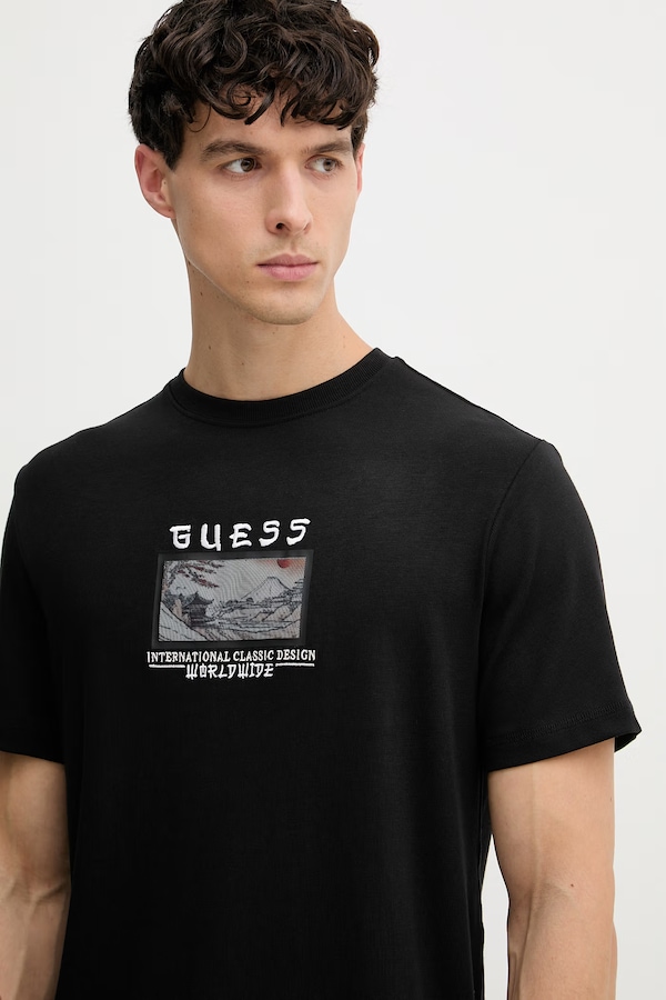 Футболка чоловіча Guess колір чорний фото 4
