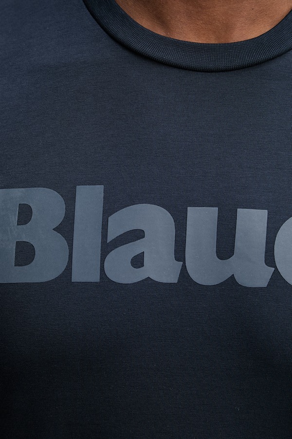 Бавовняна футболка Blauer BOURN колір синій фото 4