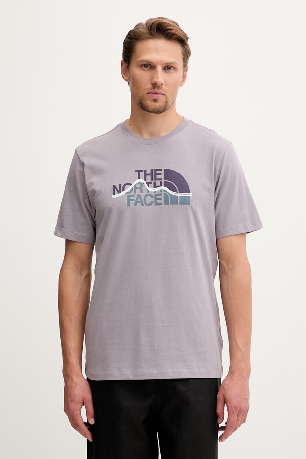 Футболка чоловіча бавовняна The North Face MOUNTAIN LINE колір фіолетовий