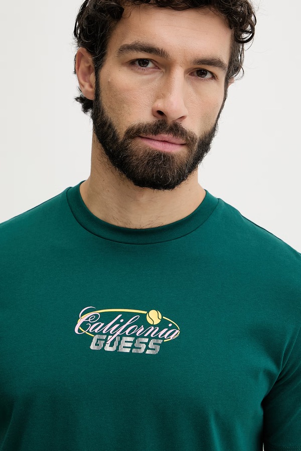 Футболка чоловіча бавовняна Guess GERD колір зелений фото 4
