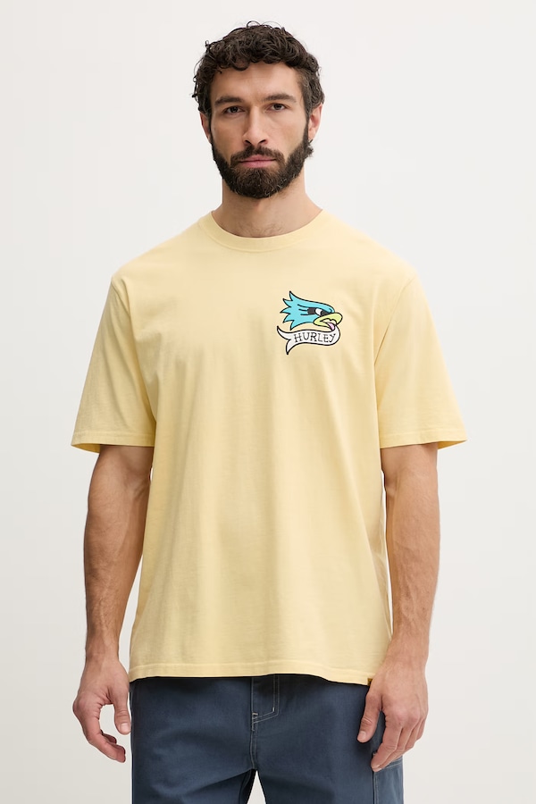 Футболка чоловіча бавовняна Hurley ETAM колір жовтий