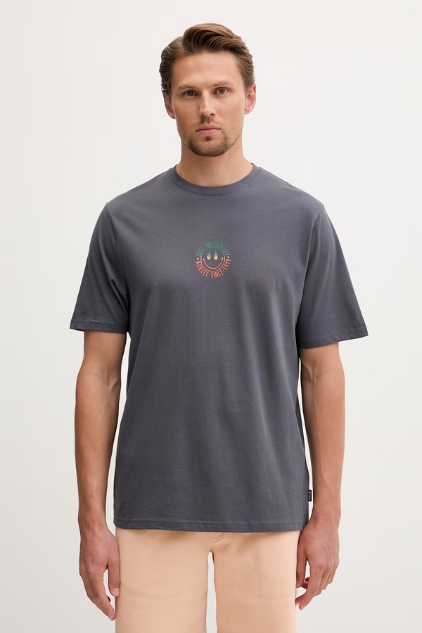 Футболка чоловіча бавовняна Hurley колір сірий