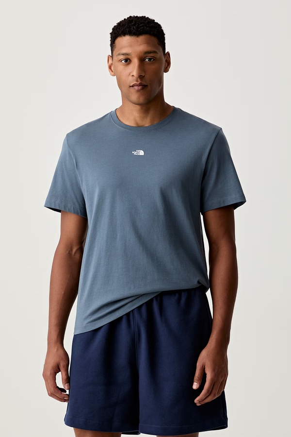 Футболка чоловіча бавовняна The North Face Essential Center Logo колір блакитний