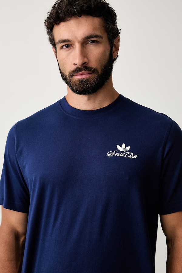 Футболка чоловіча бавовняна adidas Originals колір темно-синій фото 4