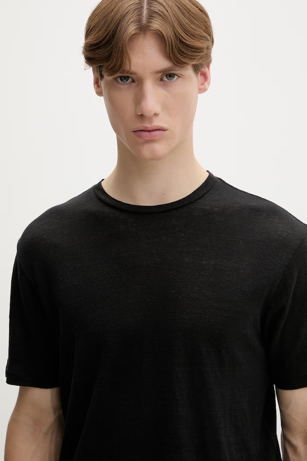 Футболка чоловіча лляна rag & bone колір чорний фото 4