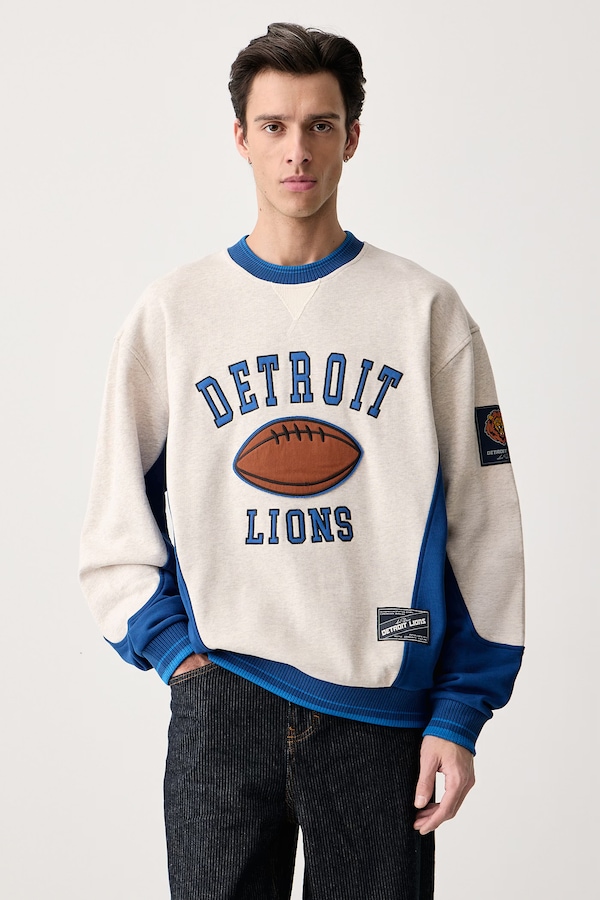 Кофта чоловіча бавовняна Les Deux x Detroit Lions колір бежевий