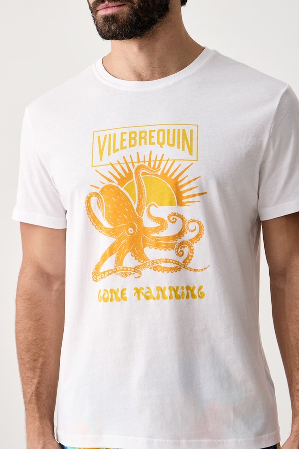 Футболка чоловіча бавовняна Vilebrequin TEWIS колір білий фото 3