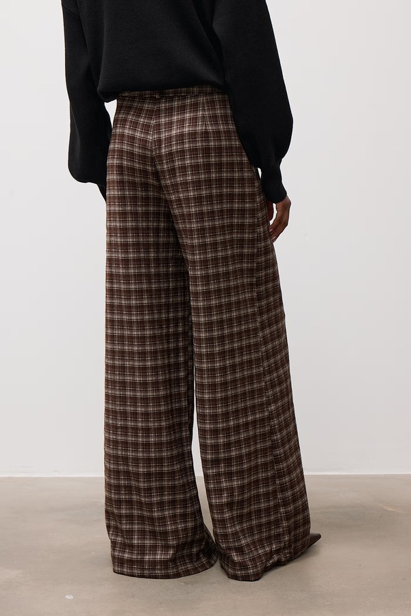 Штани wide leg жіночі з віскозою Answear.LAB колір коричневий фото 3