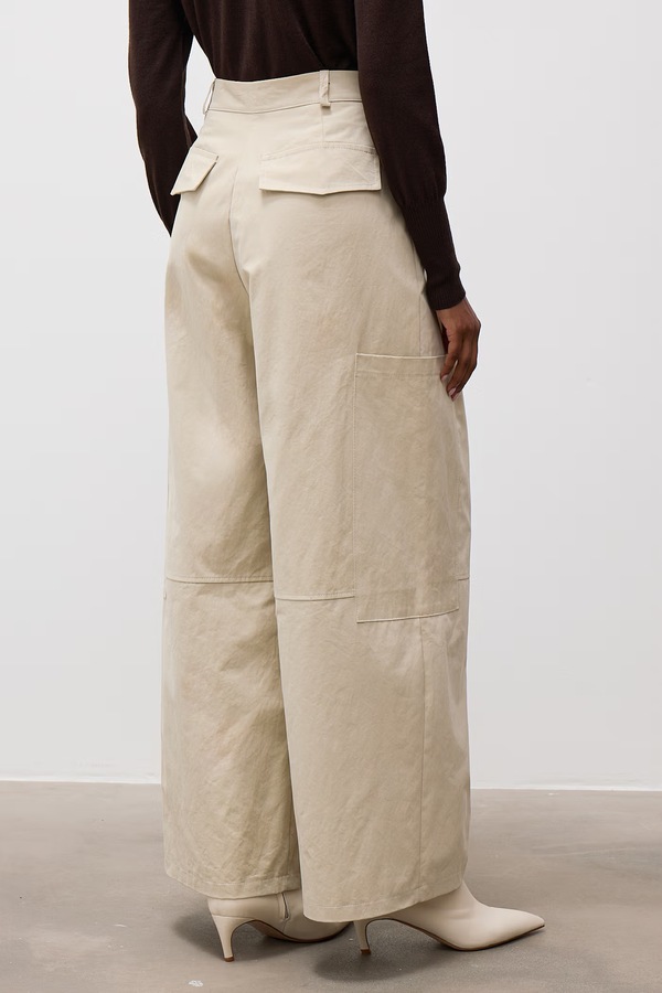 Брюки wide leg женские хлопковые Answear.LAB цвет бежевый фото 2