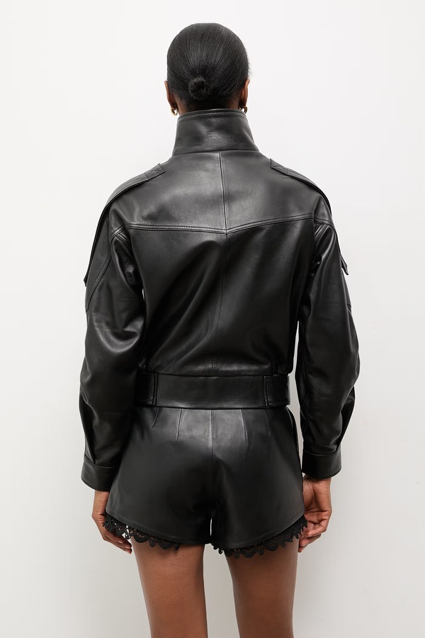 Женская кожаная куртка-косуха Answear.LAB YARA цвет черный фото 2