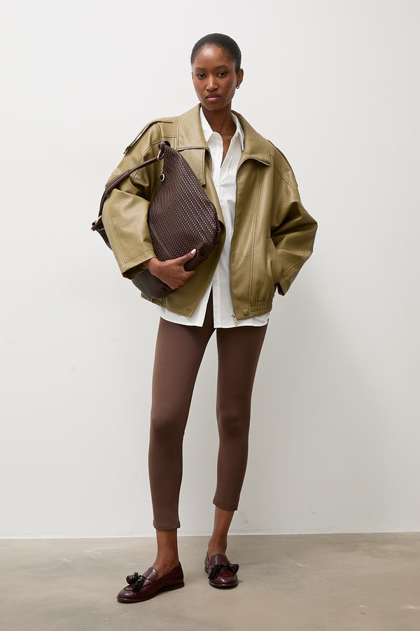 Куртка oversize жіноча з імітації шкіри Answear.LAB колір зелений