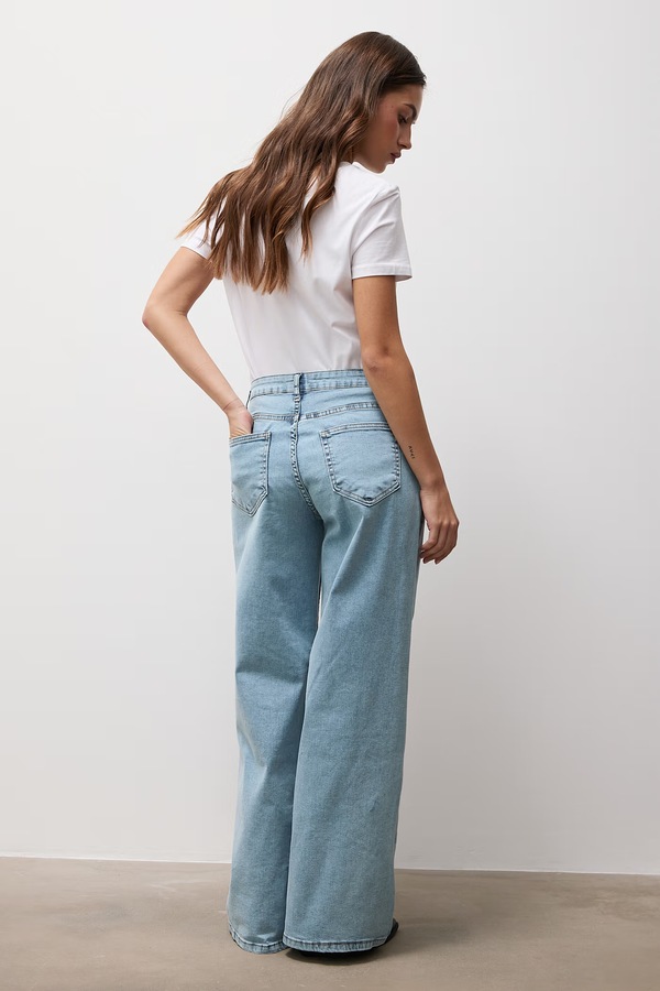 Джинси wide leg жіночі Answear.LAB колір блакитний фото 3