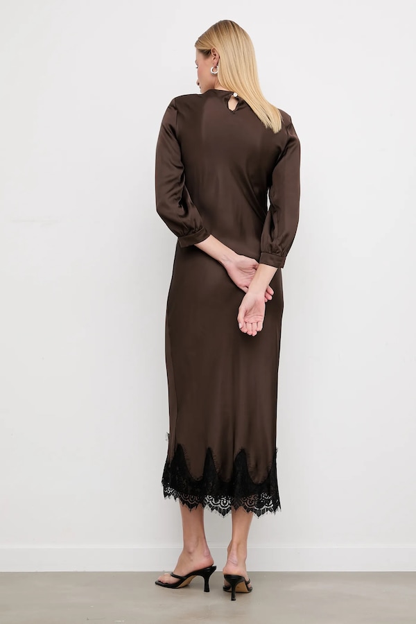 Платье из вискозы Answear.LAB цвет коричневый фото 2